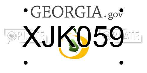 XJK059 Georgia License Plate