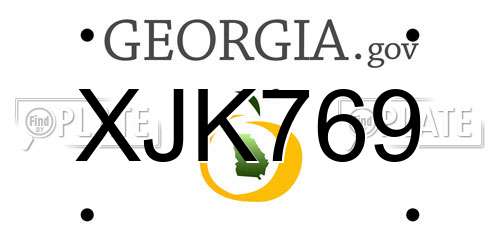 XJK769 Georgia License Plate