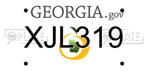 XJL319 Georgia License Plate