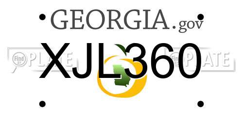 XJL360 Georgia License Plate