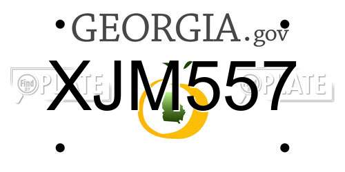 XJM557 Georgia License Plate