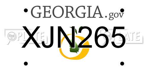 XJN265 Georgia License Plate
