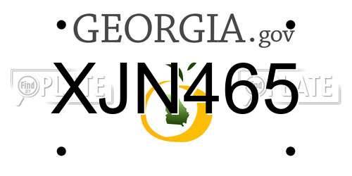 XJN465 Georgia License Plate