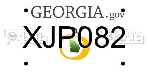 XJP082 Georgia License Plate