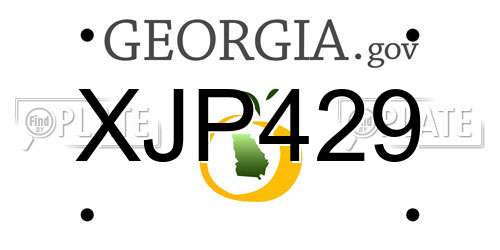 XJP429 Georgia License Plate