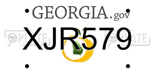 XJR579 Georgia License Plate