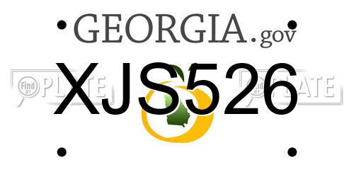 XJS526 Georgia License Plate