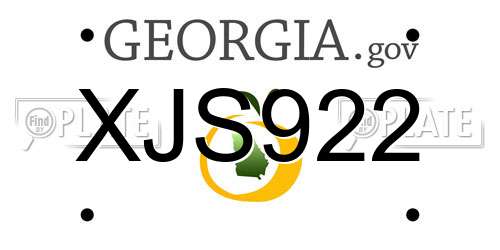 XJS922 Georgia License Plate
