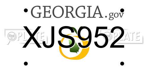 XJS952 Georgia License Plate