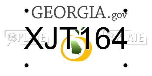 XJT164 Georgia License Plate