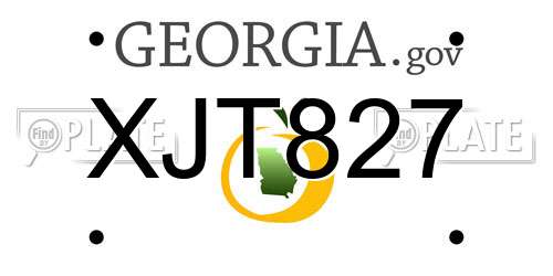 XJT827 Georgia License Plate