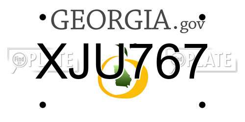 XJU767 Georgia License Plate