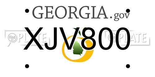 XJV800 Georgia License Plate