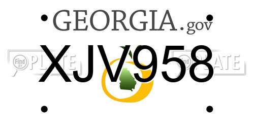 XJV958 Georgia License Plate