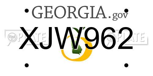 XJW962 Georgia License Plate