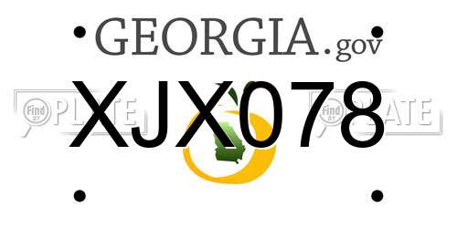 XJX078 Georgia License Plate