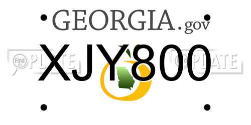XJY800 Georgia License Plate