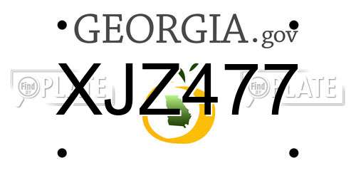 XJZ477 Georgia License Plate