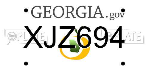 XJZ694 Georgia License Plate