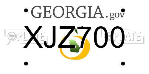 XJZ700 Georgia License Plate