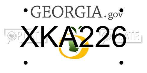 XKA226 Georgia License Plate