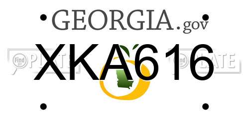 XKA616 Georgia License Plate