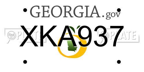 XKA937 Georgia License Plate