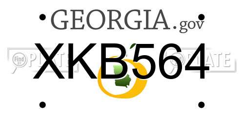 XKB564 Georgia License Plate