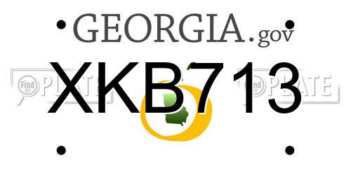 XKB713 Georgia License Plate