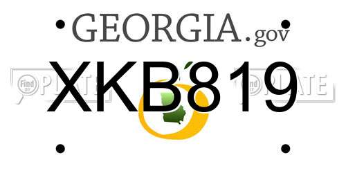 XKB819 Georgia License Plate