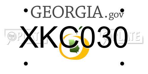 XKC030 Georgia License Plate