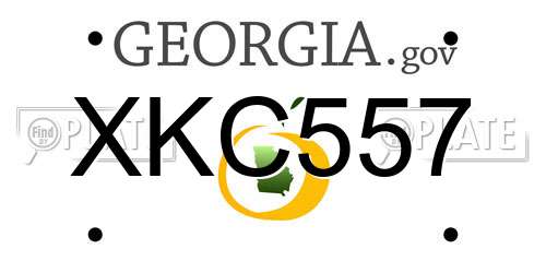 XKC557 Georgia License Plate