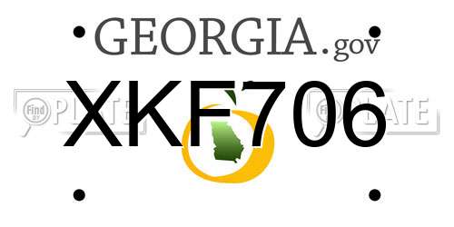 XKF706 Georgia License Plate