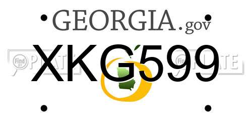 XKG599 Georgia License Plate