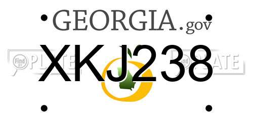 XKJ238 Georgia License Plate