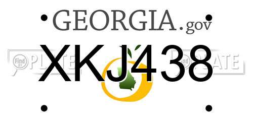 XKJ438 Georgia License Plate
