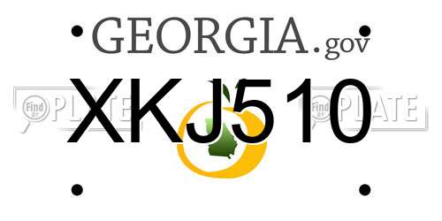XKJ510 Georgia License Plate