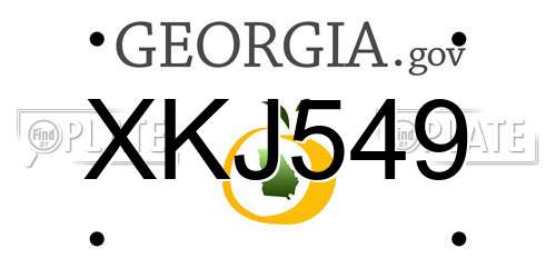 XKJ549 Georgia License Plate
