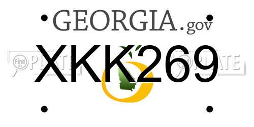XKK269 Georgia License Plate