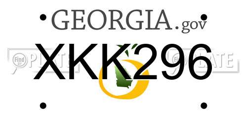 XKK296 Georgia License Plate