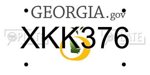 XKK376 Georgia License Plate