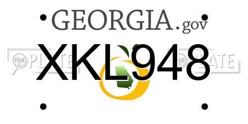 XKL948 Georgia License Plate