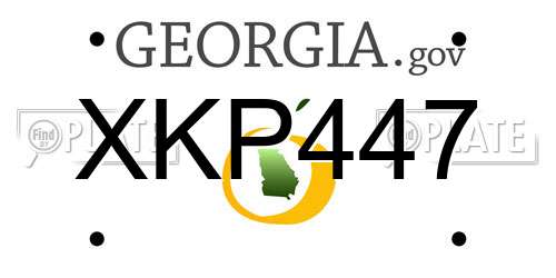 XKP447 Georgia License Plate