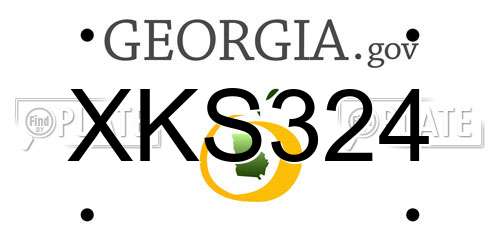 XKS324 Georgia License Plate