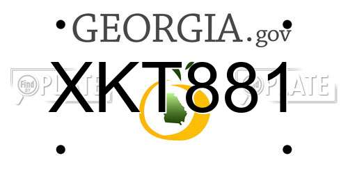 XKT881 Georgia License Plate