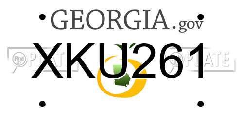 XKU261 Georgia License Plate