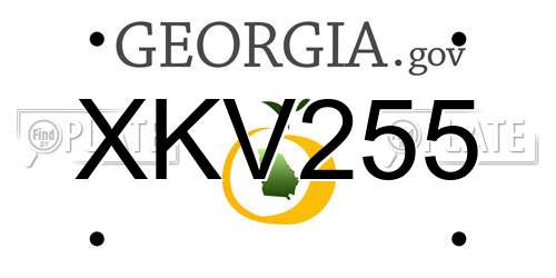 XKV255 Georgia License Plate