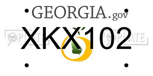 XKX102 Georgia License Plate