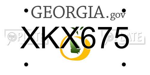 XKX675 Georgia License Plate