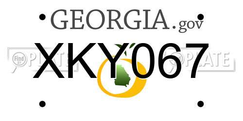 XKY067 Georgia License Plate
